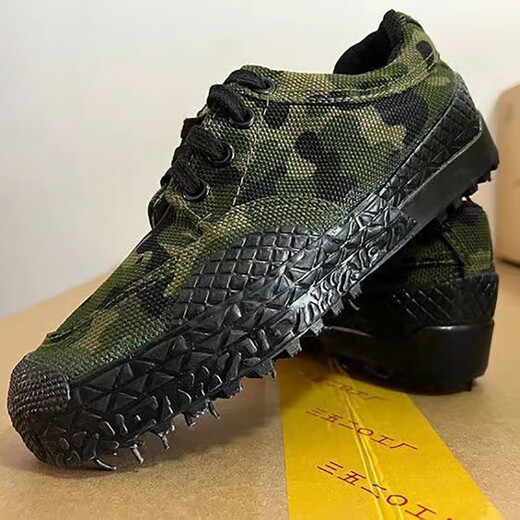 Mengbao Authentic 3520 Chaussures jiefang hommes et femmes chaussures de formation du chantier de protection de la main-d'œuvre Low top Chaussures d'entraînement militaire Canvas Camouflage Chaussures en caoutchouc Breffant [3520 Brand] Couleur à petit usure et respirant 39 (245)