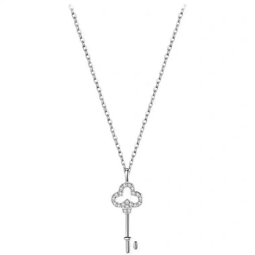 Ji Ge 925 gold key necklace women's rose gold color gold clavicle chain light luxury high-end Valentine's Day gift gold key + counter gift box