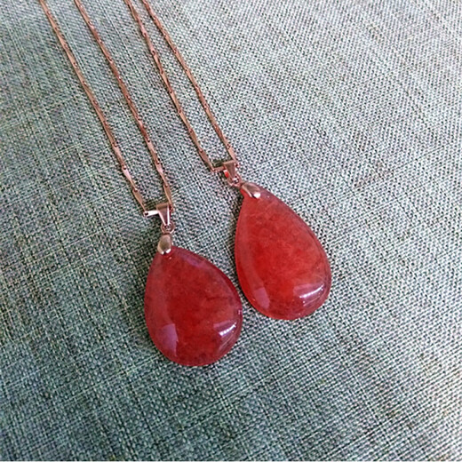 Chishe Natural Argentinian Rhodochrosite Pendant, Ice Color Ruddy, Women’s Marriage Stone Gift Accessories 1%23