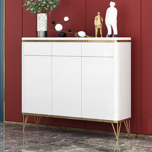 Vinoya Italienisch leichte Luxusschuhschrank Haushaltstür Eingangsschrank Einfacher moderne Kapazität Foyer Schrank Multifunktionsfarbe Eingang Jinhong E694 Weiß