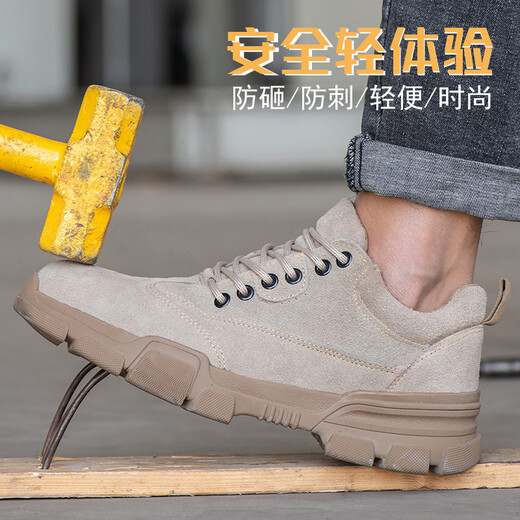 Dinggu Labor Protection Zapatos para hombres contra Smashing and Pintife Four Seasons Breathable y Ofer y Ligerae Work Security Sitio de soldadura de seguridad Funcional Bolsa de acero Brown de cuero lleno y Four Seasons Modelo 40 40