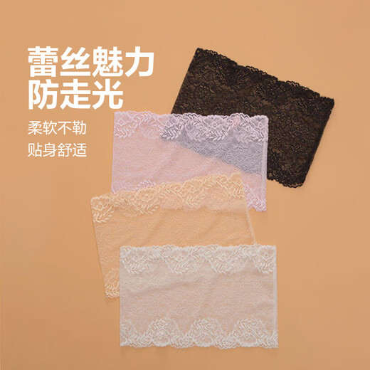 Jin Xiangzhi strapless underwear, anti-exposure, lace thin breasts, women's inner wear, black and white, wrapped breast cover, no breast pads, 5-piece pack (random style and color), one size fits all, 70-130 Jin Jin equals 0.5 kg