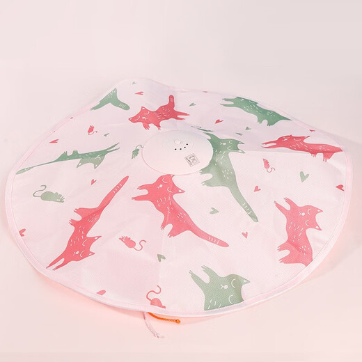 M-PETS Cat Toy Funny Stick Self-Happling Turntable Automatic Rotating Electric Toy Cat Artifact Pet Supplies Peek-A-Boo Qinglan - Rechargeable Version (Cloth Turntable + Feather + Yingluo Cable