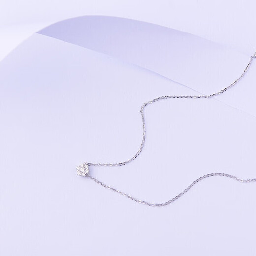 Laomiao gold white 18K gold Au750 diamond inlaid necklace snowflake birthday