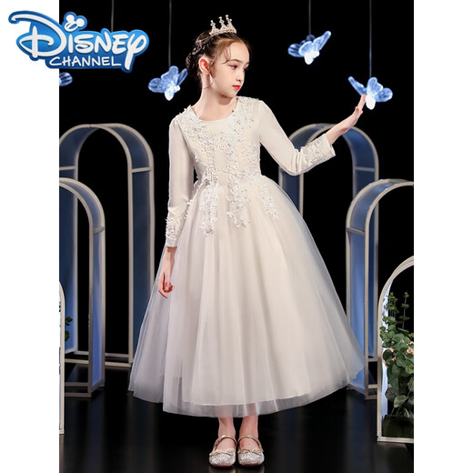 
Disney (Disney) girls' dress birthday children's piano performance dress girls high-end flower children's wedding evening dress princess skirt host 683 burgundy net sleeves [+ crown] 170cm