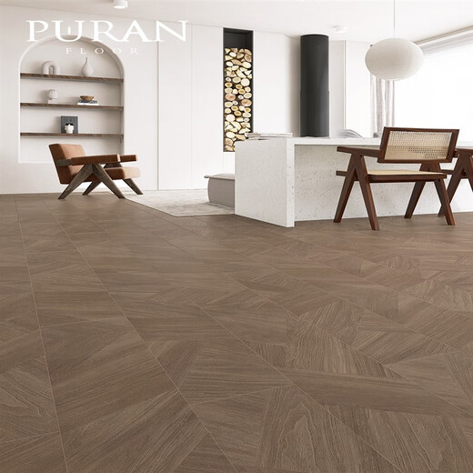 
Zhuxiwei laminated wood flooring special shape geometric art parquet wood grain home retro gray clothing store floor 7373 1