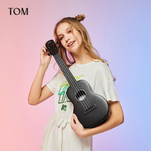 TOM美人鱼尤克里里初学者入门Nalu系列小吉他碳纤维23英寸N1BK雾黑