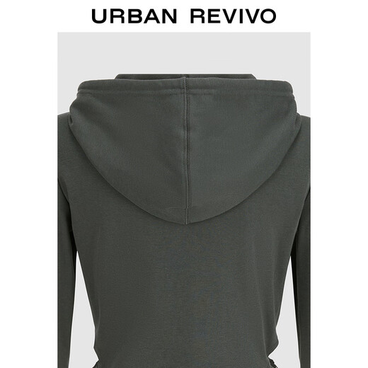 UR2024 Autumn New Women's Street Trend Hollowed Double Zipper Drawstring Hooded Jacket UYV140017