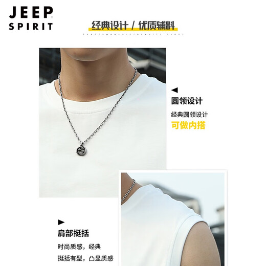 JEEP SPIRIT背心男士夏季薄款宽松纯棉坎肩无袖排扣上衣潮流潮牌开叉运动汗衫 1105白色+1105黄色 3XL