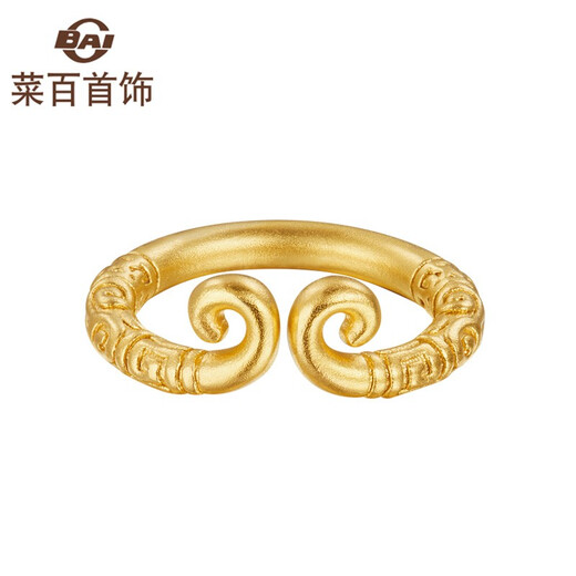 Caibai Jewelry Caibai Heritage Series Gold Ring Pure Gold Ancient Method Wukong Series Tightening Curse Ring Gold Ring About 8.75g