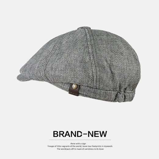 SOMUBAY hat men's spring and autumn beret middle-aged dad British retro progressive hat octagonal hat newsboy hat men's four-season hat black one size fits 56-61CM