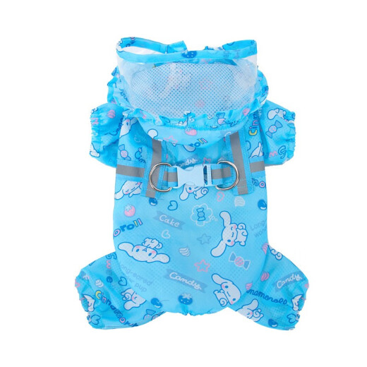 CHUXINGJIA puppy raincoat four-leg waterproof all-inclusive Teddy Bichon Pomeranian small dog pet rainy day artifact poncho clothes blue puppy M [recommended weight 5-8Jin [Jin equals 0.5 kg]]