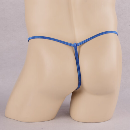 Ye Zimei Men's Perspective Hollow Underwear Men's Sexy Fun Underwear European and American Transparent T-Pants T-Pants 4132 Blue One Size