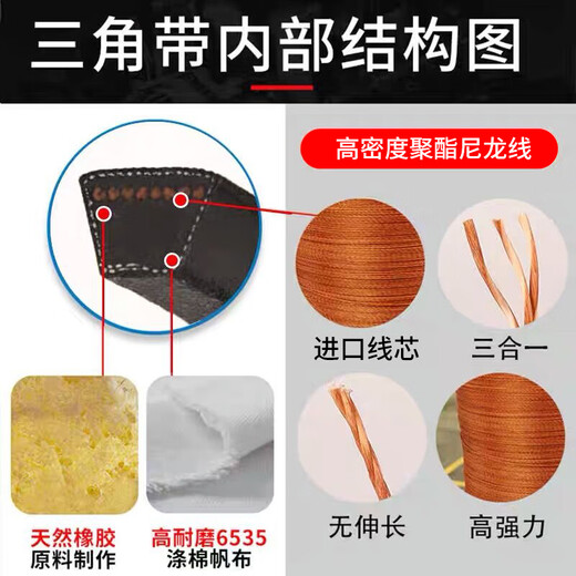 Three-dimensional triangle belt type A A400-A4013Li rubber transmission belt type B type C type D industrial machine toothed belt three-dimensional A1473Li black