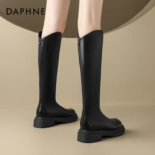 Daphne Slim Boots Women's Autumn and Winter Plus Velvet 2025 New Style Hot Girl Boots No More Than Knees V-mouth Knight Boots Advanced