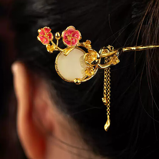 Kamalun (KAMALUN) New Twelve Flower God Hairpins Women's Ancient Style Silver Hairpins New Chinese Style Hairpins Hanfu Cheongsam Hair Accessories Valentine's Day Gift January Plum Blossoms Faithful Love + Brand Gift Box