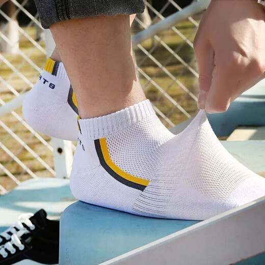 Luo Qizhe 10 pairs of socks for men in summer socks sweat-absorbent low-tube socks sports boat socks invisible low-top shallow-mouth men's socks sports socks men's 10 pairs of socks uniform size