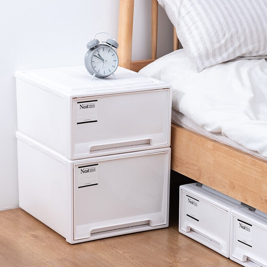 Straw Bear Storage Box Drawer Storage Box Plastic Transparent Clothes Household Storage Box Wardrobe Storage Cabinet 2413: Depth 53 Width 30 Height 30 [Transparent] 1 Pack