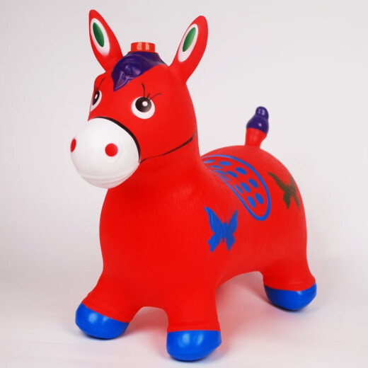 [Children's Day] Children's Inflatable Toy Jumping Horse Large Thickened Large Leather Horse Children's Jumping Horse Baby Riding Jumping Deer Music Cartoon Red Deer