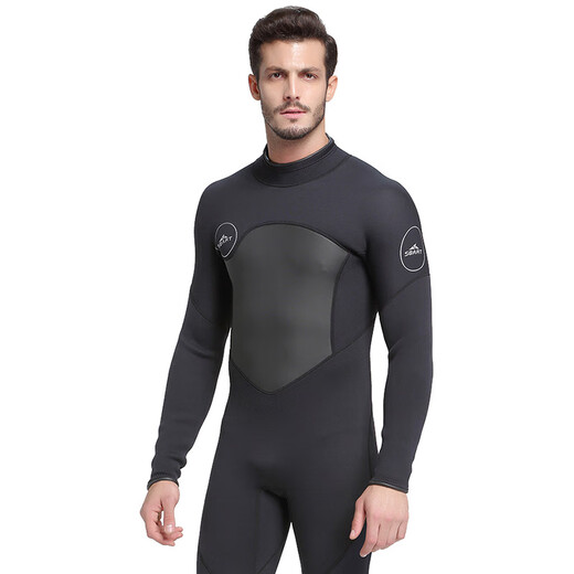 SBART (SBART) einteiliger Tauchanzug Langarm 1,5 mm Quallenanzug Schnorcheln Neopren warm Sonnenschutz Surfanzug 1,5 mm Männer 1283 Schwarz M