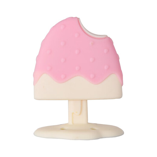 Liqier Baby Teether Baby Teething Silicone Gum Massager Baby Chew Toy Ice Cream Sea Orange (With Storage Box 0-3 Months 1 Box 0 Box