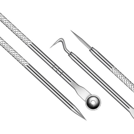 Kelai Zaotang Acne Needle Blackhead Needle Acne Squeezing Tool Acne Needle Beauty Needle Acne Picking Needle Clip + Acne Needle 5-piece Set