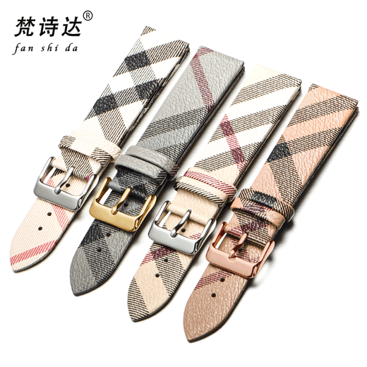 
Suitable for Burberry watch strap Burberry BU1938 9112 9226 cowhide genuine leather strap for men and women Brown-gold buckle 20mm