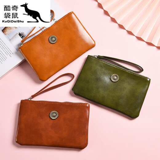 Bolsa de embrague Kuqidaishu Bolsa de almacenamiento de mujeres 2023 NUEVA Billetera Bolsa de teléfono móvil Long Women Bag de cuero suave y elegante Vino Rojo