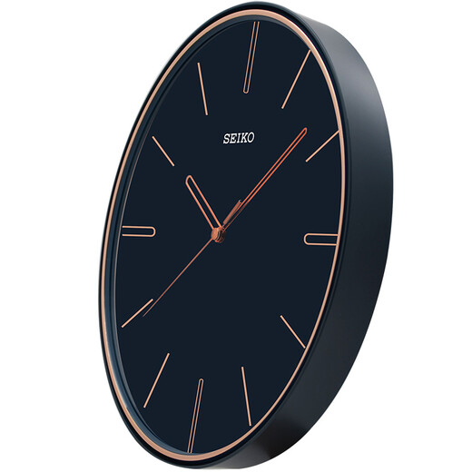 
SEIKO Japanese Seiko Clock 11-inch 28cm sweep seconds simple modern personalized bedroom living room curved glass wall clock dark blue QXA739L