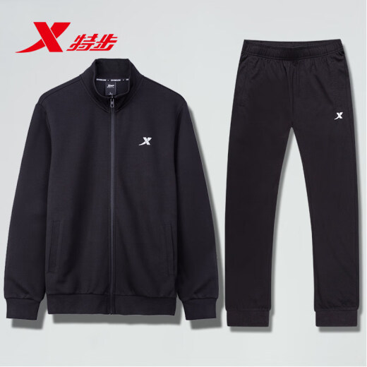 XTEP Sports Set Herren Sommer Casual Sportswear Sommer Running Pullover zweiteiliger Pullover 9277+Black 175/L