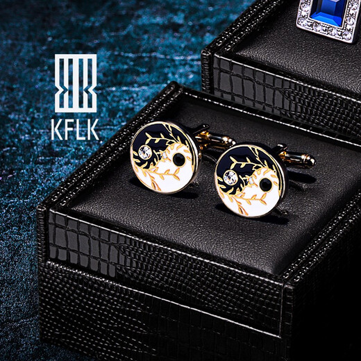 KFLK中国风金穗太极袖扣男士衬衫袖钉法式高档轻奢新中式国潮袖口扣 金色