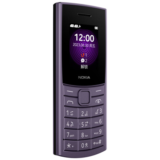 诺基亚（NOKIA）新110 4G 移动联通电信全网通 老人老年直板按键手机 双卡双待 学生备用机 移动支付 紫色