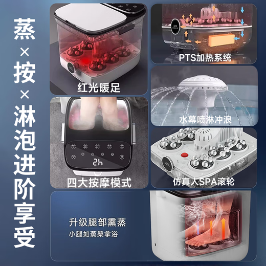 Mrs. Monkey Foot Bath Bathtub Electric Heated Fully Automatic Massage Foot Basin Intelligent Constant Temperature Over the Knees for Household Use Practical Birthday Gifts for Parents, Mothers, Old Women and Elders Birthday Gifts for Girls, Ladies, Wife, Dad, Boyfriend, Elderly Husband, High-end Health Care