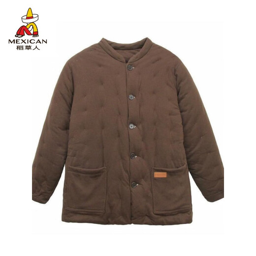 Scarecrow old man pure cotton handmade cotton coat men's old-fashioned winter cotton jacket cotton pants loose large size thickened soft warm jacket gray green cotton jacket 5XL (weight 180--200Jin Jin is equal to 0.5 kg)