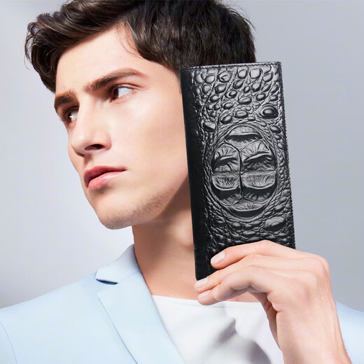 LAIPAI crocodile pattern men's wallet men's long genuine leather men's handbag large capacity wallet clutch bag for boyfriend picture style