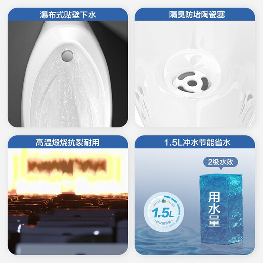 Jomoo Urinal integrierter Keramikwand Hängende Wandentladung Urinal-Wassersparung und antibakterielles und geruchssicheres Herrenurinal [intelligentes Erfassungsurinal] J13071 an die Stromversorgung verbunden