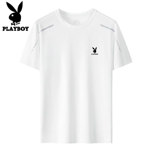 
Playboy summer short-sleeved ice silk round neck T-shirt for men's sports and casual quick-drying breathable large size H-9901 two-piece package [black + white] M Recommended 80Jin [Jin equals 0.5 kg]-95Jin [Jin equals 0.5 kg]