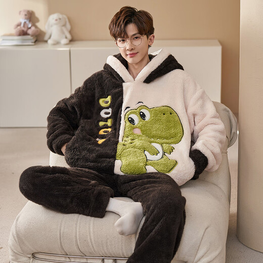 Herren-Pyjamas im Winterkorallen-Samt verdickte plus Samt-Cartoon-Cartoon-Herbst- und Winterwärme-Kleidungsstudent des Teenagers XQ9922 L Empfohlen (100-120jin [Jin gleich 0,5 kg])