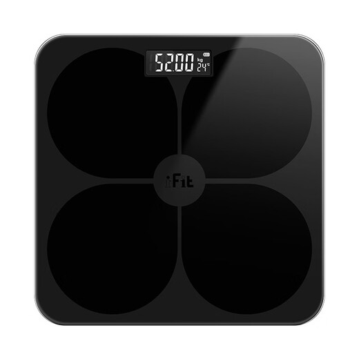 iFit 体重秤家用电子秤小型耐用精准人体称重 精准体重秤黑色【电池款】