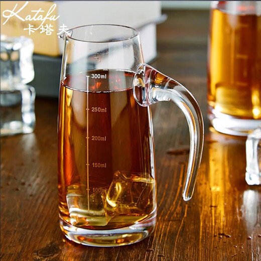 Katav white wine glass dispenser set lead-free crystal glass with graduated wine glass bullet cup Maotai cup spirit glass handmade wine dispenser 1 pot 300ml