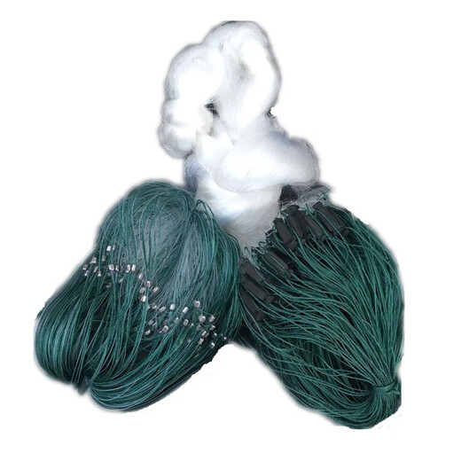 Guangtai white silk fine soft silk fish net fishing net sticky fish net three-layer sunken net wire mesh hanging net crucian carp net fishing net dipped fish net three-layer sunken net 1.5 meters high 3 fingers 50 meters long