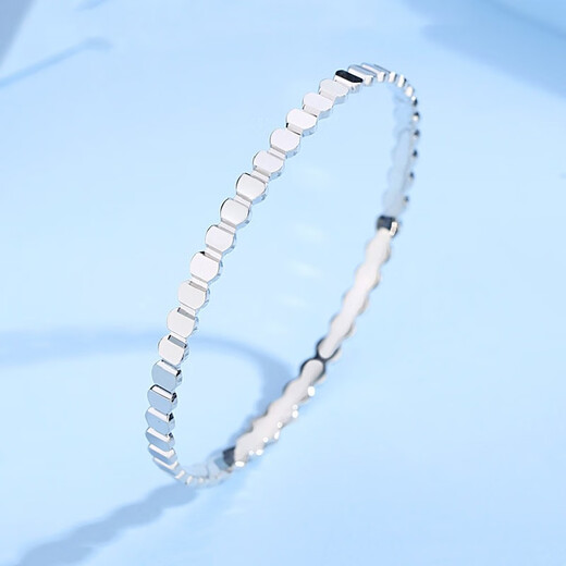 Hijin Jewelry Platinum PT950 Honeycomb Bracelet Solid Platinum Glossy Geometric Bracelet Closed Gift for Girlfriend and Mom Custom-made 50g