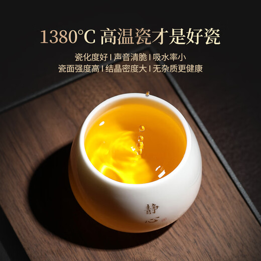 Not clumsy mutton fat jade master cup personal tea brewing single cup Dehua white porcelain ceramic kung fu tea cup meditation cup