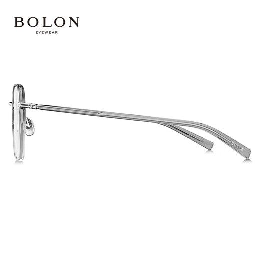 
BOLON Tyrannosaurus glasses myopia glasses frame polygonal large frame retro casual optical frame for men and women BJ6173 B19 Silver-transparent gray progressive frame [+0 yuan] with anti-blue light lens 0 degrees