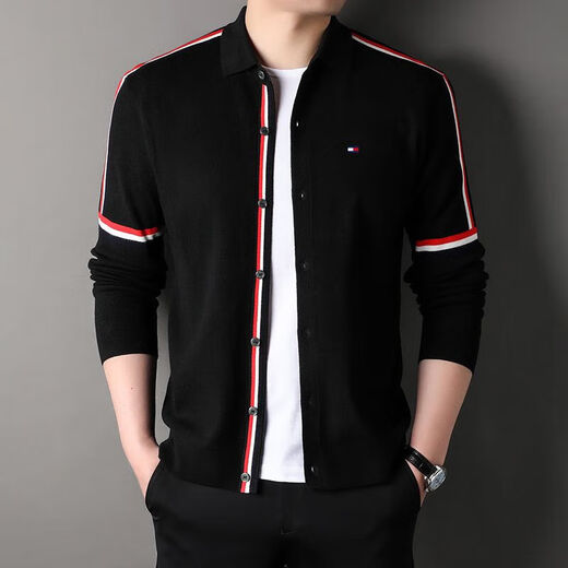 Tommybulltommy Autumn Button Strickjacke V-Ausschnitt-Revers-Pullover dünne einfache lässige und vielseitige Pulloverjacke Männer 9215-Gragen V-Ausschnitt 125/185 Vorgeschlagen 170-190jin [Jin ist 0,5 kg]