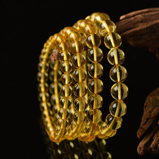 Lv Nong Jewelry Purifying Gold Amber Bracelet 108 Buddha Beads Bracelet for Men and Women, Single Circle Bracelet with a Diameter of About 6mm