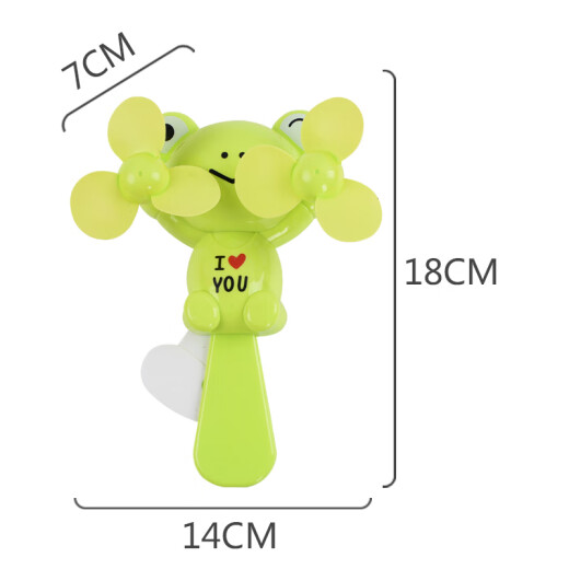Xinxin Jingyi Frog Two-Headed Hand-pressed Mini Small Fan Cute Cartoon Small Handheld Outdoor Portable Outdoor Student Used for Children and Girls Creative Double-Headed Manual Rotating Electric Fan