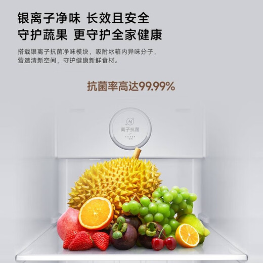 Mijia Xiaomi National Subsidy up to 20% 610L Refrigerator Side-by-side Double Door Large Capacity Air-cooled Frost-free Silver Ion Sterilization Level 1 Energy Efficiency BCD-610WMSA