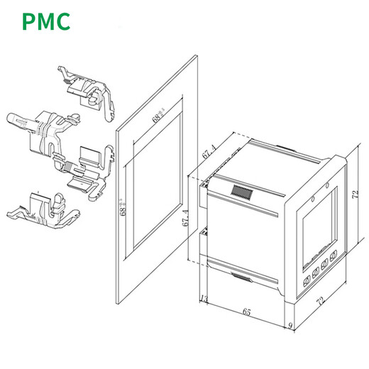 China Electric Power Technology PMC-S723-B Dreiphasen Multifunktional LCD-intelligente Mess- und Kontrollmesser 0,5-Genauigkeitsmessung RS-485-Kommunikation einschließlich Drei-Parteien-Messung 5A, 3DI+2DO