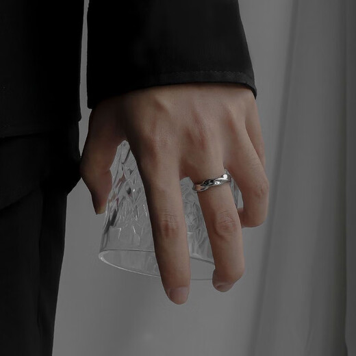 Möbius ring ring for men, trendy niche design, opening for couples, index finger, retro light luxury, M1486 M1486 Möbius ring, adjustable opening